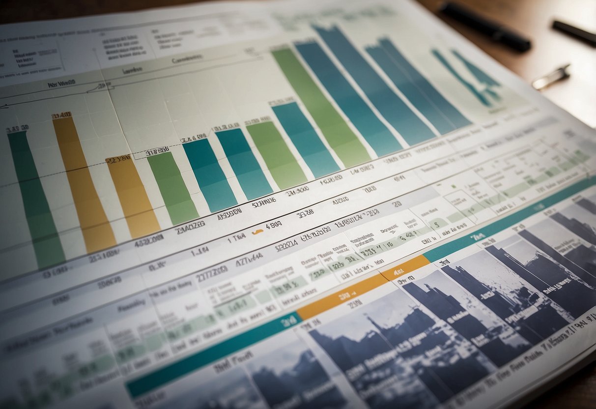 A timeline of investment strategies, from 60-40 to family office, depicted through evolving portfolio compositions and financial charts